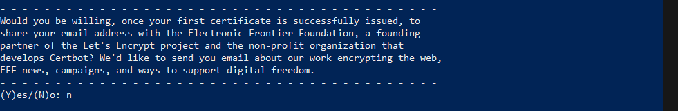 certbot generowanie darmowego certyfikatu ssl lets encrypt zapis do newslettera